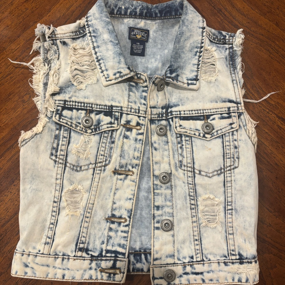 Blue Asphalt Tie-Dye Denim Vest